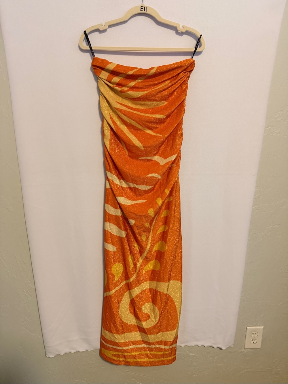 NEW Cala de la Cruz Daphne Maxi Dress Malibun Aranja Orange Strapless Sundress - Picture 6 of 9